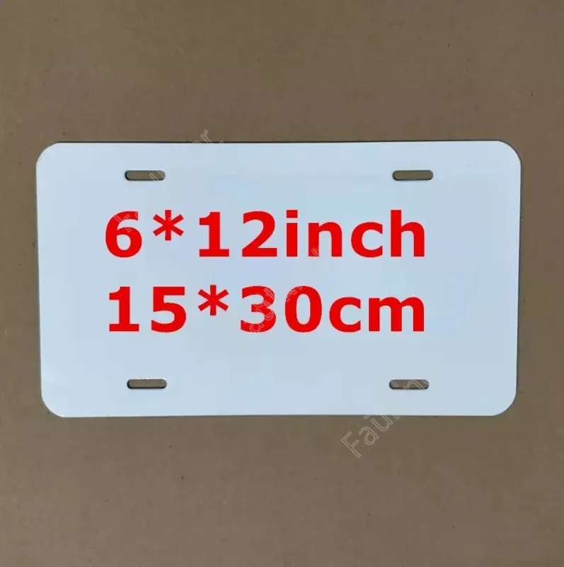 Placas de placa automotiva de alum￭nio de alum￭nio de sublima￧￣o Tag Tag para o trabalho de design personalizado 0,5 mm espessura 15x30cm 4hos 600pcs Sea Shipping DAF482