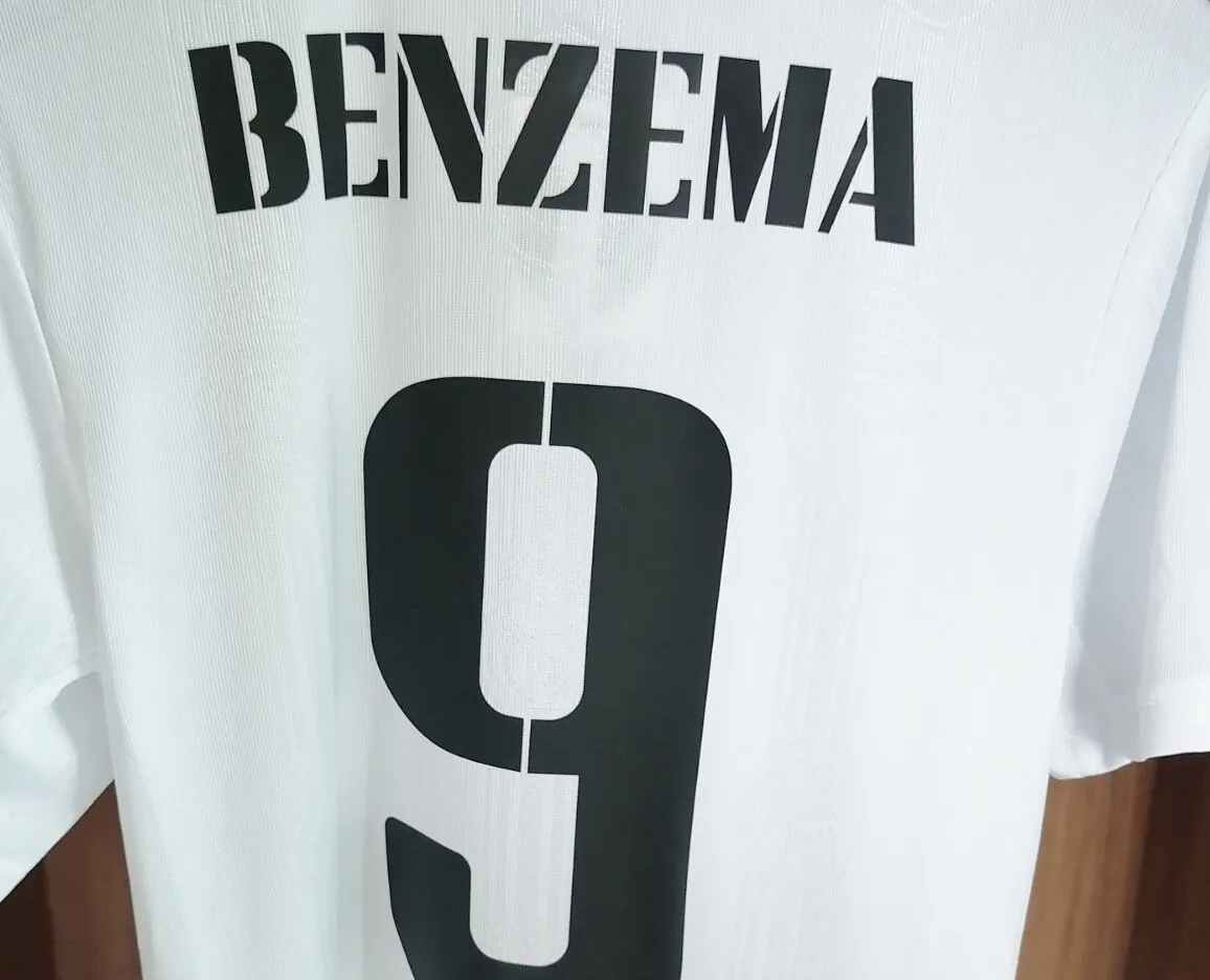 2022 Super Cup Final Benzema Modric Maillot American College Football Wear Kroos CASEMIRO Match Worn Player Issue with Match Detai268S