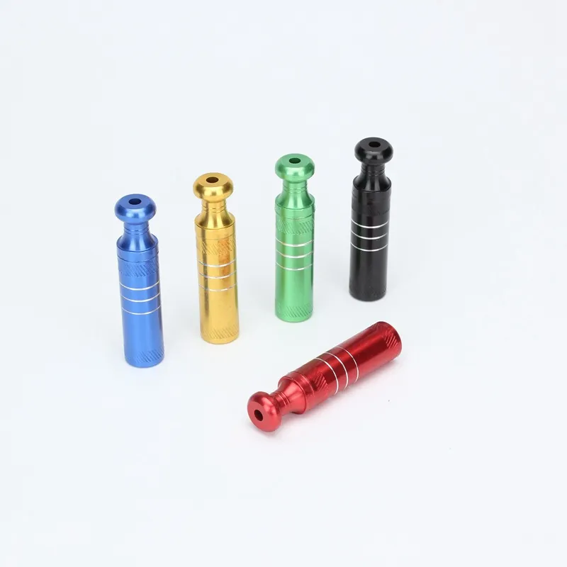Colorful Aluminium Alloy Pipes Removable Dry Herb Tobacco Filter Smoking Tube Mini Portable Innovative Design Cigarette Holder Catcher Taster Bat One Hitter