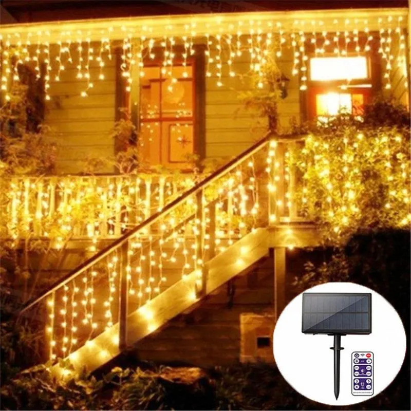 Stringhe 3m/5m a LED a LED LED leggero solare esterno da giardino impermeabile patio per feste di nozze con ramo