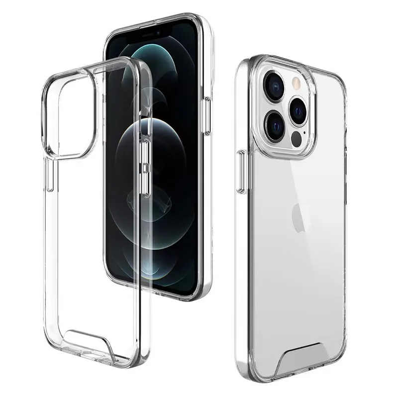 Rymd transparent robust Clear TPU PC -stötbeständiga fall för iPhone 14 13 12 mini 11 Pro Max XR XS 6 7 8 Plus Samsung S22 S21 S20 S23 S23 Plus S23ultra A13 A14 A23 A24 A34 A54 5G