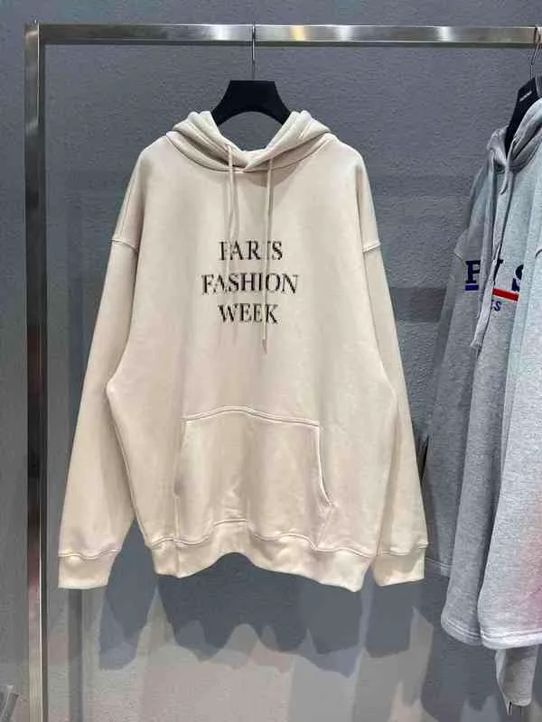 2022 luxe Paris semaine femmes sweat à capuche pulls oversize coupe ample coton pull