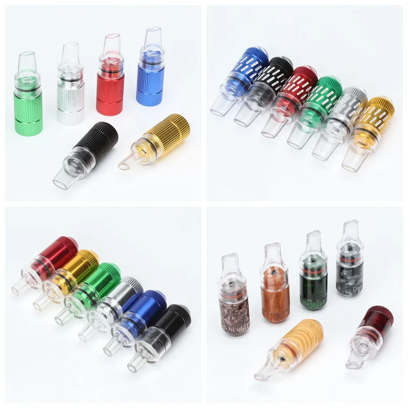 Latest Smoking Multi Style Colorful Aluminium Alloy Filter Pipes Portable Dry Herb Tobacco Cigarette Holder Catcher Taster Bat One Hitter Innovative Design Tube