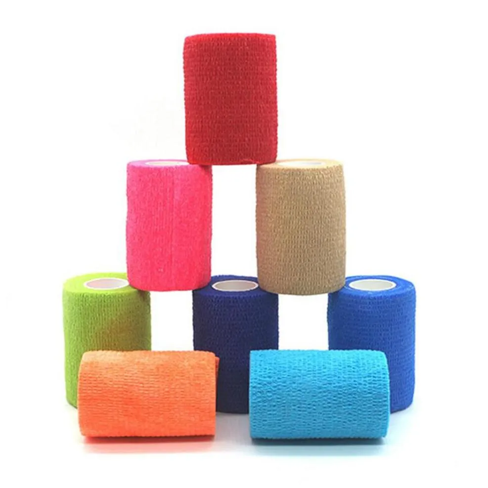 10cm x 4 5m yapışkan bandaj burkulma ve acılık için elastik kendi kendine yapışkan bant malzemeleri296y