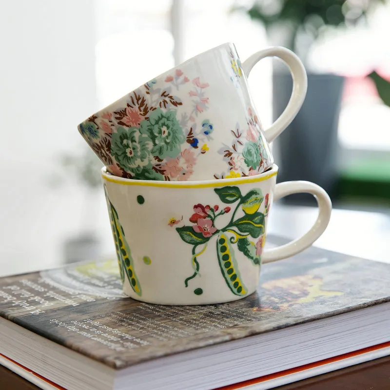 Tasses Anglais Fleurs Cassées Tasse Irrégulière Tasse À Café Eau Couple Bol AssietteMugs