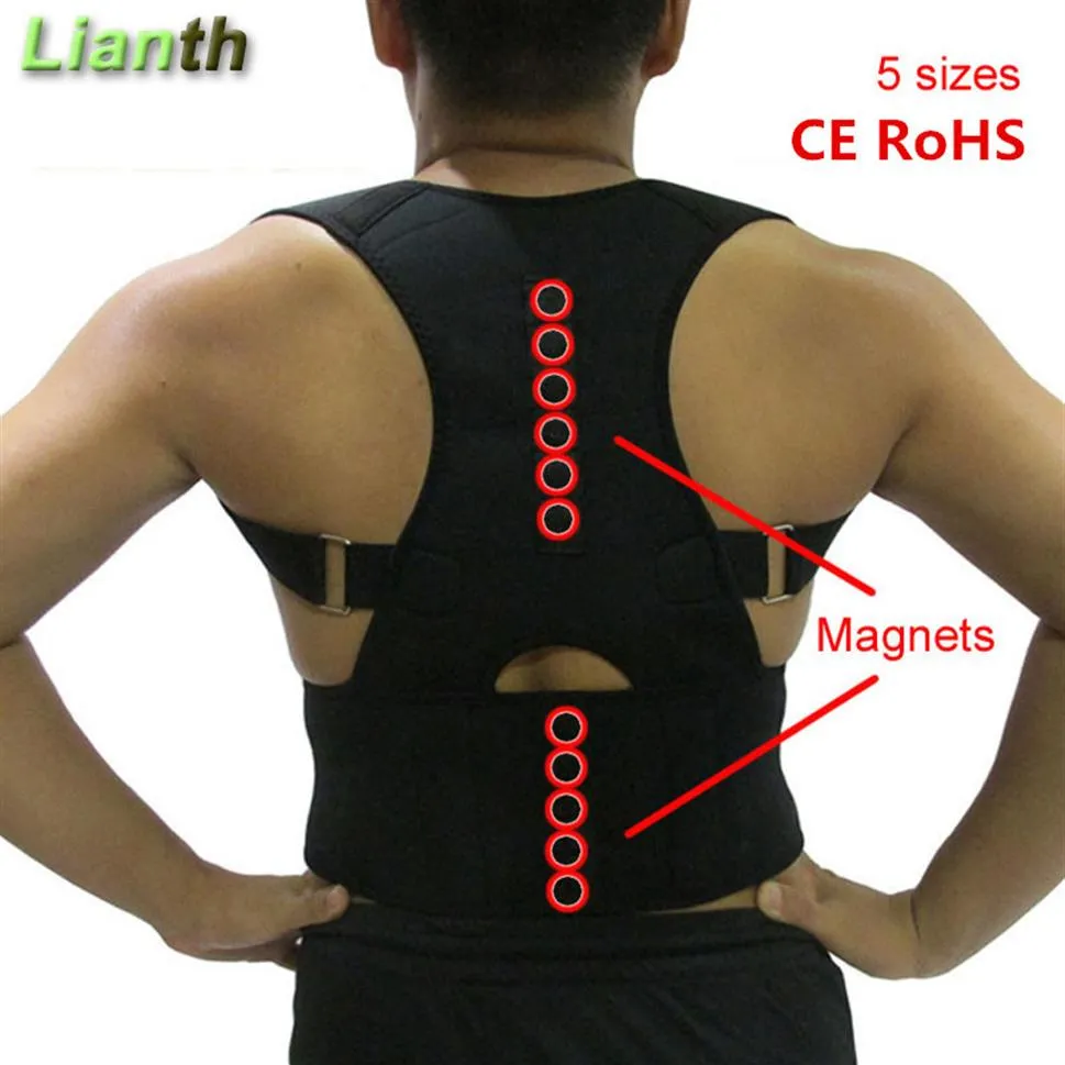CE ROHS Magnet Therapy Posture Corrector för män och kvinnor Student Back Pain Relief Justerbar hängslen axelstöd T174K03 C252O