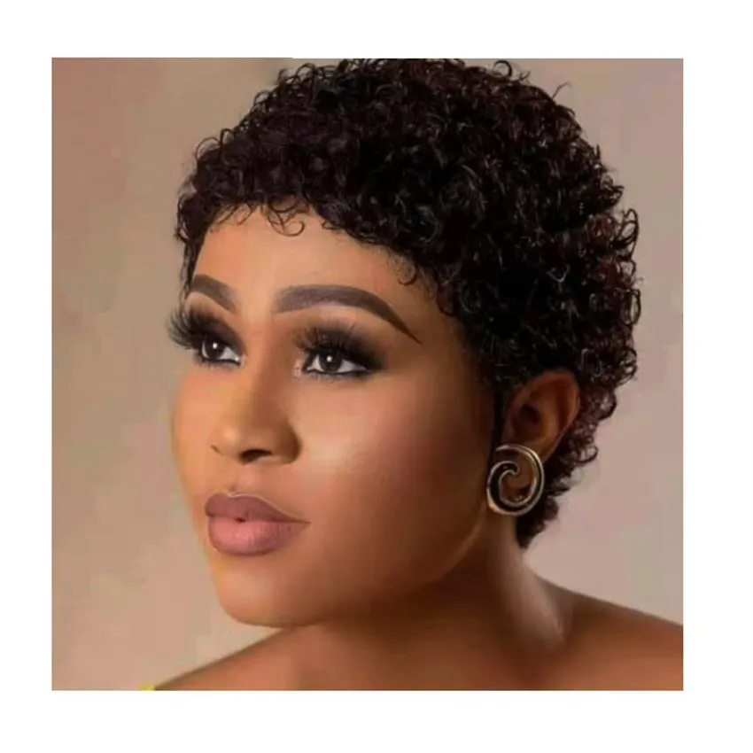 Afro Am ricain Afro Pixie Coup Court Curl Coquine Simulation Pleine 