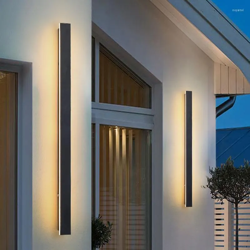 Utomhusv￤gglampor Vattent￤t LED L￥ng lampa Modern IP65 Qutdoor Lighting Garden Villa D￶rrens g￥rd Balkongljus Dekorativ 110V 220V