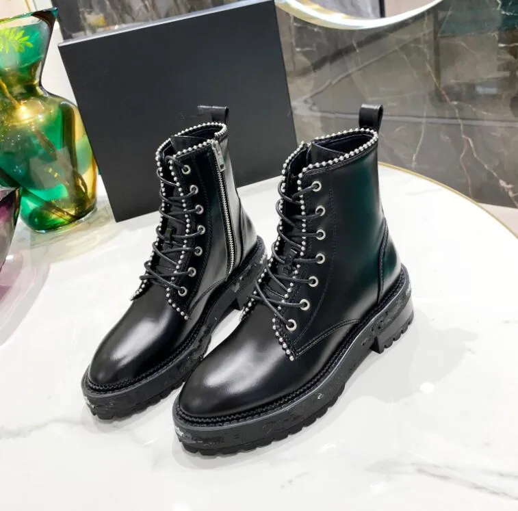 Glossy Leather Re Nylon Martin Boots For Women And Girls