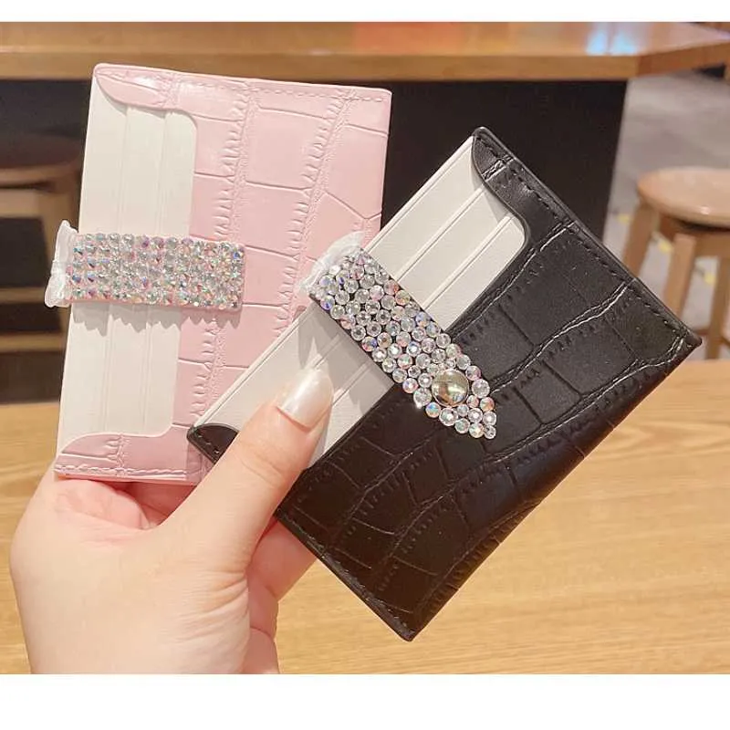 Depolama çantaları elmas araba ehliyeti PU deri kasa taşınabilir kartvizit geçiş koruyucu banka mini cüzdan hediye stor.