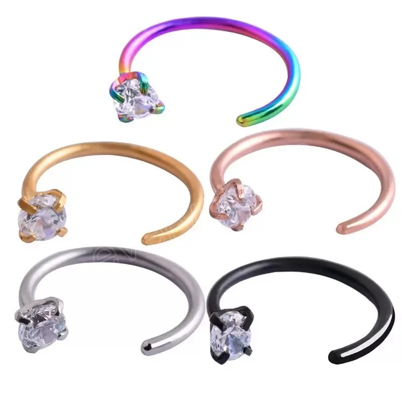 Pair Of 8mm Hinged Segment Rings - Stainless Steel, 16G, For Nose, Septum, Ear Cartilage