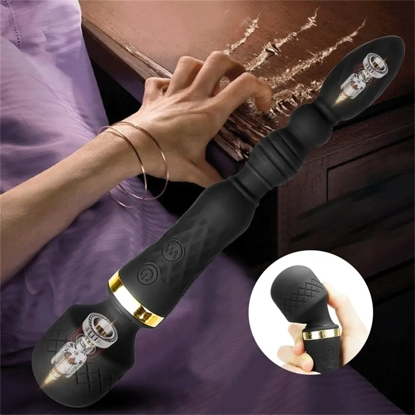 Sex leksak massager kraftfull dildo vibrator kvinnlig av wand klitoris stimulator g-spot anal p￤rla dubbla motorpluggar f￶r m￤n kvinnor