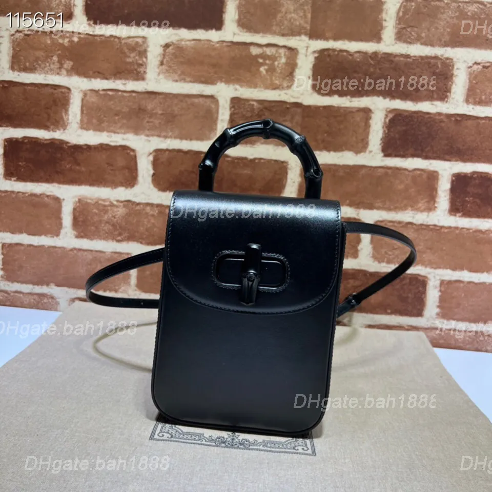 Nuova borsa da donna di alta qualità di design di lusso borsa a tracolla in bambù Mini borsa verticale per cellulare Zaino moda