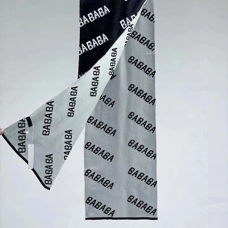 Зимний роскошный двойной шерстяной шерстяной шарф -шарф классический дизайнер буквы шарф для женщин подарочные шарфы