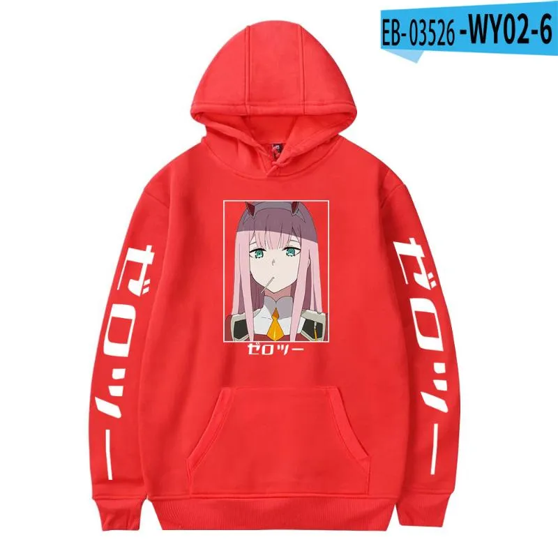 Red DARLING IN THE FRANXX Anime Zero Two Bunny Hoodie Cute 3D