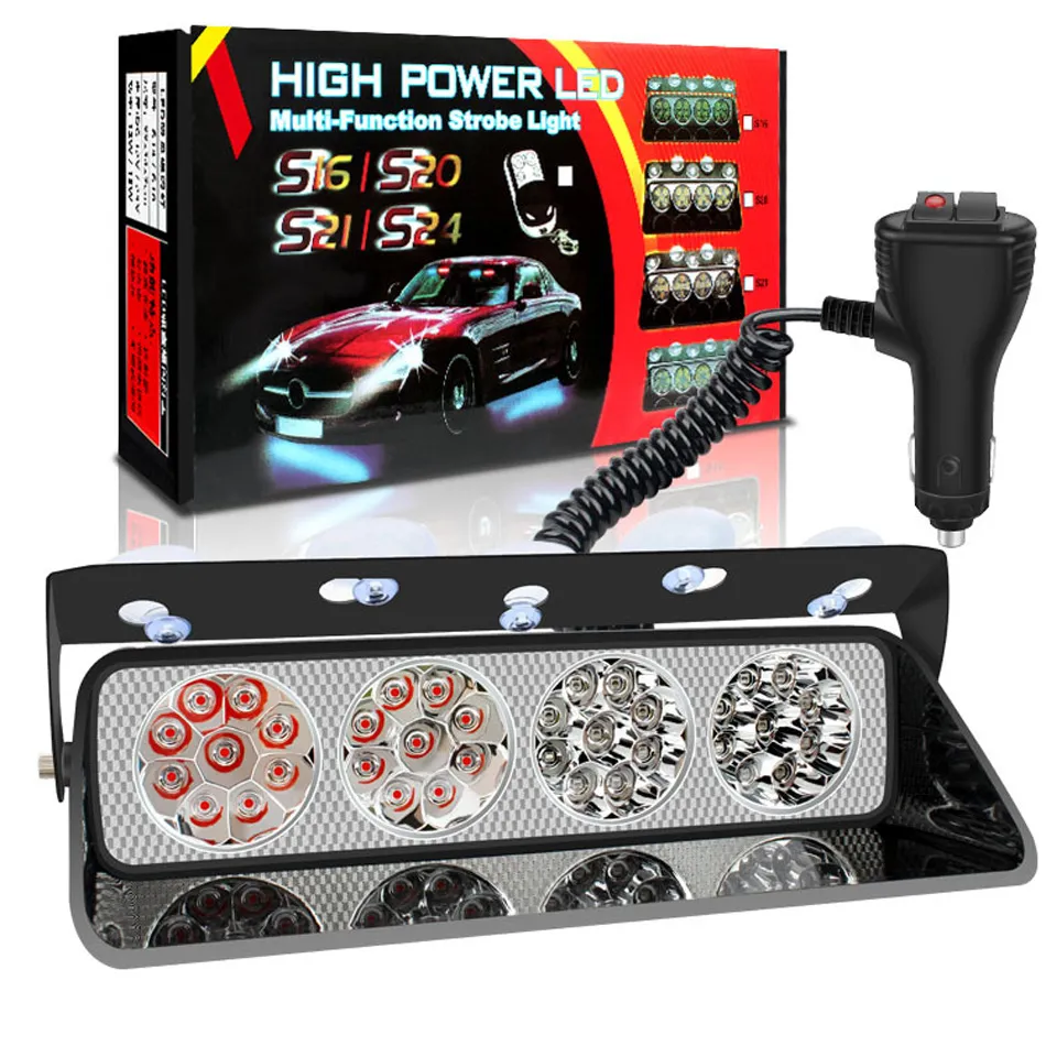 Car Truck Emergency Flasher LED Strobe Warning Light Day Running Flash Led Police Lights 36 LEDs Flashing Modes S36
