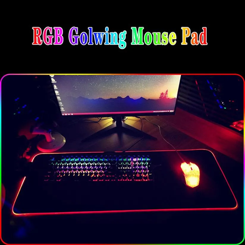 게임용 마우스 패드 RGB LED 빛나는 화려한 대형 게이머 마우스 패드 키보드 패드 비 슬립 데스크 마우스 매트 7 색 PC Laptop278G