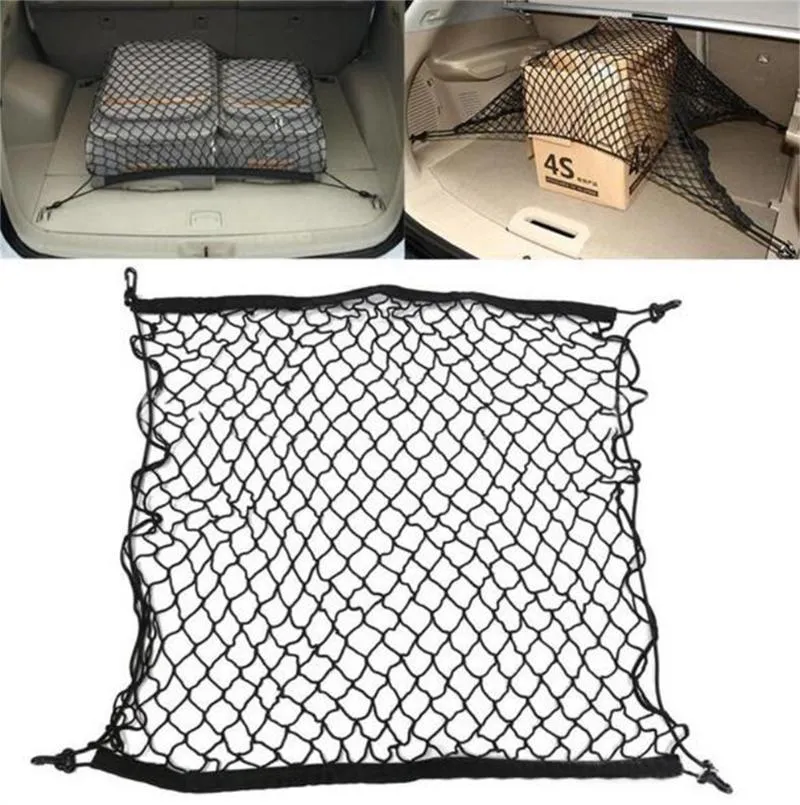 Organisateur automobile 70x70 cm Universal Nylon Elastic Mesh Trunk Cargo Net Rangement Pocket For Carcar