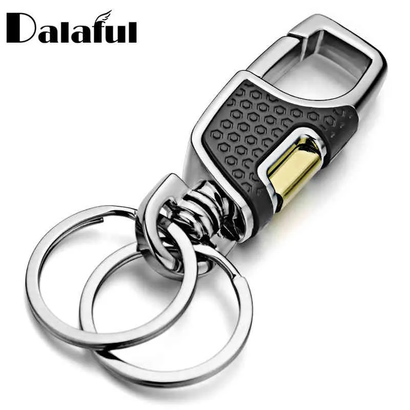 Simple Double Switch Keychain Metal 360 Degrees Rotatable Key Holder Rings Buckle Fashion Men's Luxury Car Keyring K416