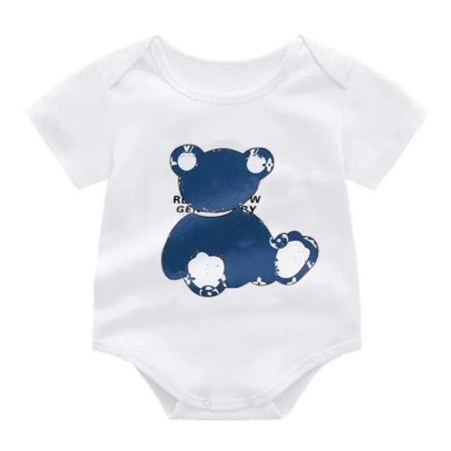 Klassische Baby-Strampler Onesies Baumwolle Kurzarm Mädchen Jungen Overalls Kleinkind Kinder Strampler Kleidung 3 Farben