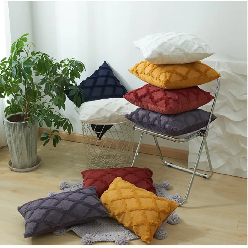 Подушка/декоративная подушка сплошное цвет геометрический ротан