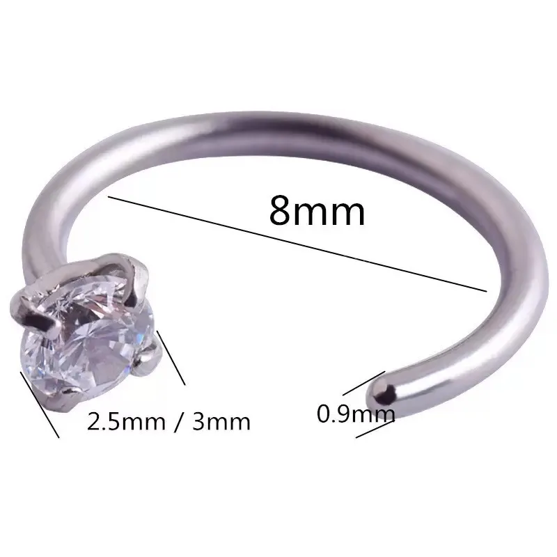 Anello a segmento incernierato in acciaio Anello al naso Setto Piercing Helix Cartilagine Twist Orecchino ad anello Cono Spike Anello a ferro di cavallo