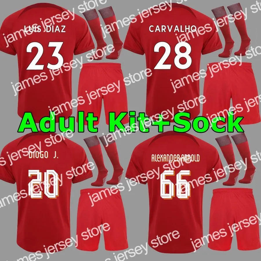 Nuovo 22 23 ALEXANDER ARNOLD GK maglie da calcio 2021 2022 2023 fan DIOGO Fabinho Jones A.BECKER ROBERTSON Kit da uomo aggiungi calzini set completi casa