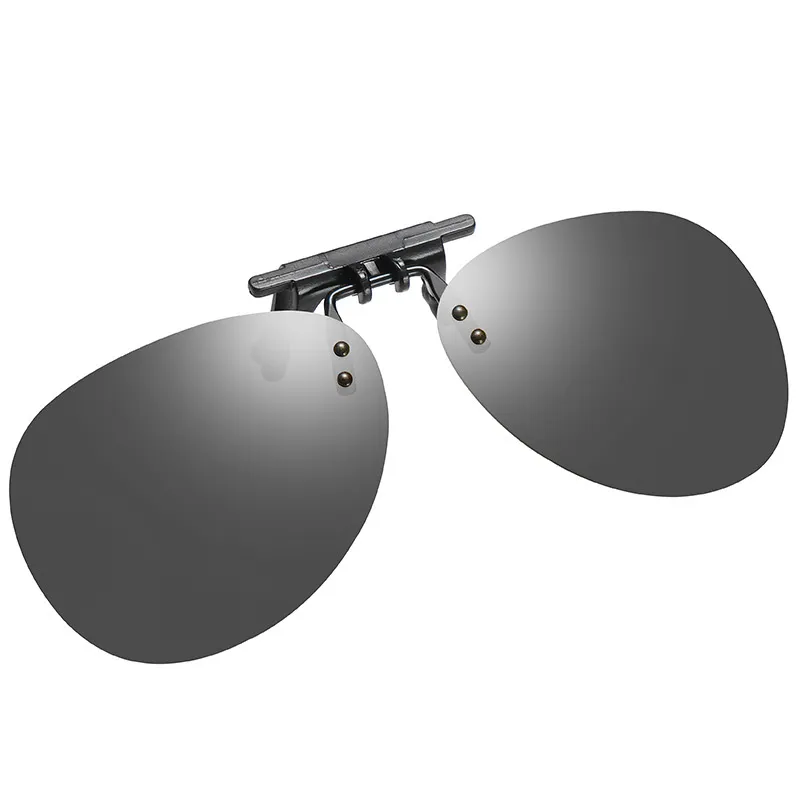Mode Clip sur lunettes de soleil polarisées hommes femmes pilote jour nuit lentille sans monture Flip Up Vision nocturne lunettes conduite nuances pour lunettes de Prescription
