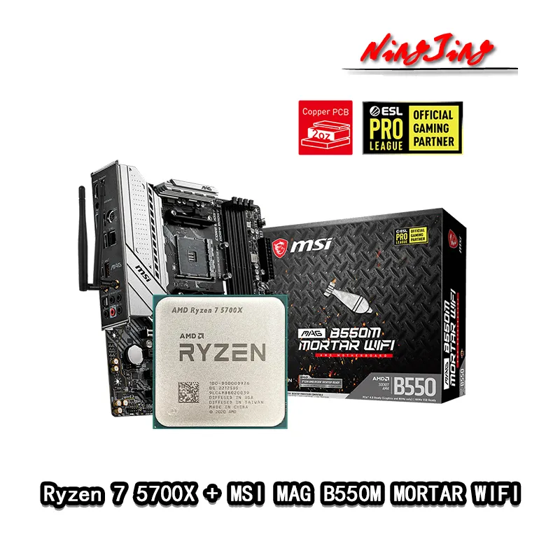Placas Base Ryzen 7 5700X R7 CPU MSI MAG B550M MORTAR WIFI Motherboard