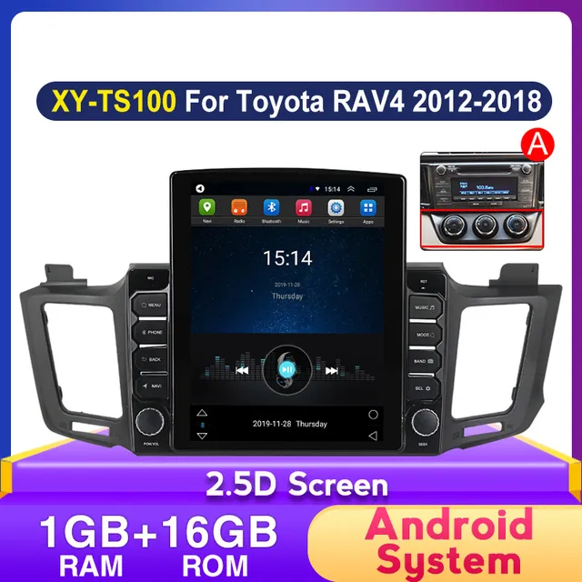 10.1 인치 안드로이드 터치 스크린 카 비디오 GPS Navi Stereo for 2013-2016 Wi-Fi Bluetooth 음악 USB 보조 지원 DAB SWC와 함께 Toyota RAV4