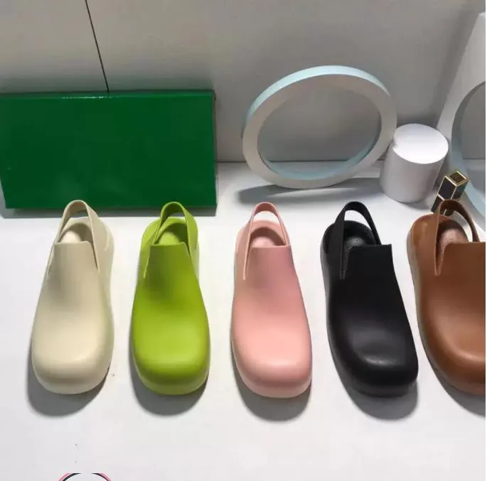 Vrouw mannen lichtgewicht jelly regenlaarzen plat plas sandalen waterdichte casual schoenen buiten