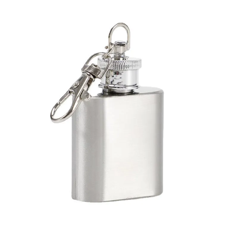 Mini Flasks de quadril Kichain Outdoor portátil portátil aço inoxidável Jug Creative Gift 1oz