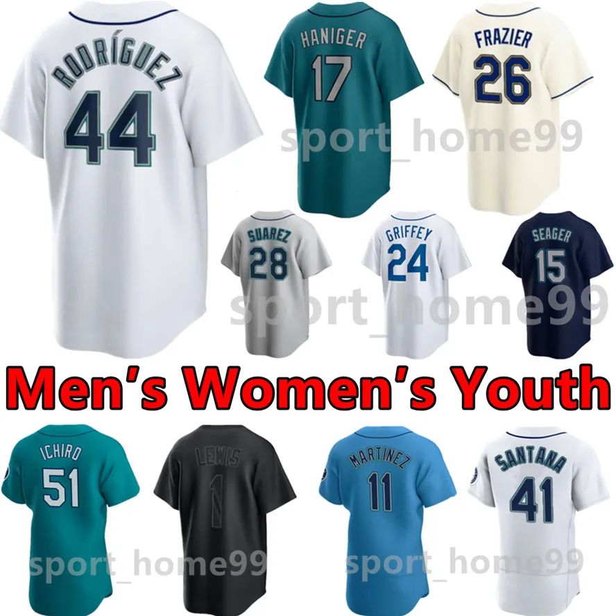 2022 Custom Seattle 44 Julio Rodriguez 28 Eugenio Suarez Jersey 23 Ty France 3 J.P. Crawford