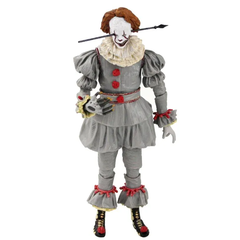 19 سم فيلم NECA الأصلي Stephen King's It Pennywise Horror Joker Clown Action Figure Dolls202a