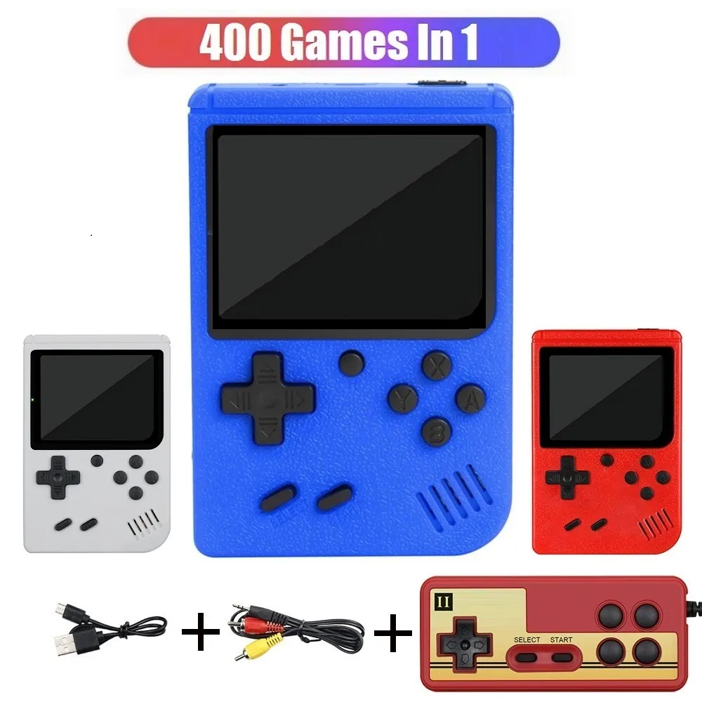 Console vid￩o r￩tro Console int￩gr￩e 400 en 1 lecteur de jeu de poche portable portable portable pour le double mode de support cadeau de No￫l