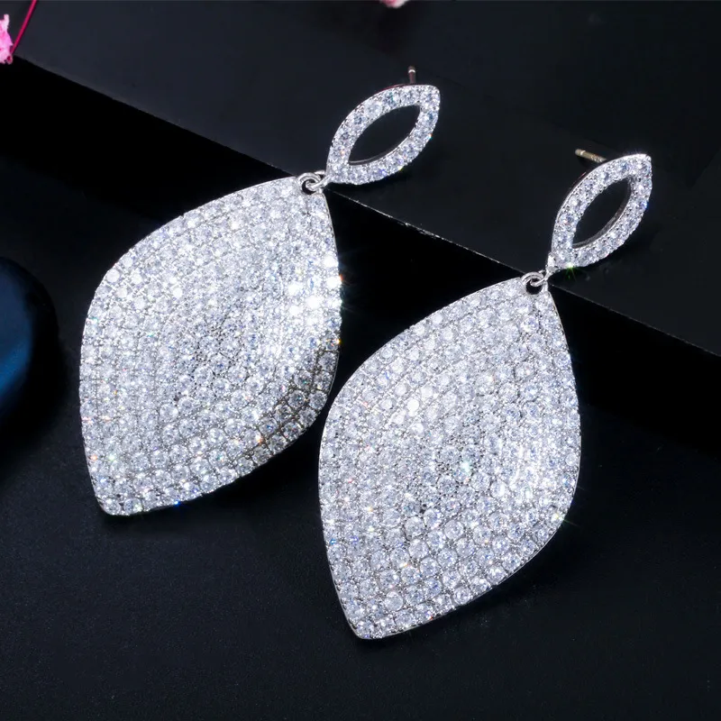 2022 Marque Long Dangle Boucle D'oreille Bijoux De Luxe 925 Sterling Silver Gold Fill Pave 5A CZ Boucles D'oreilles