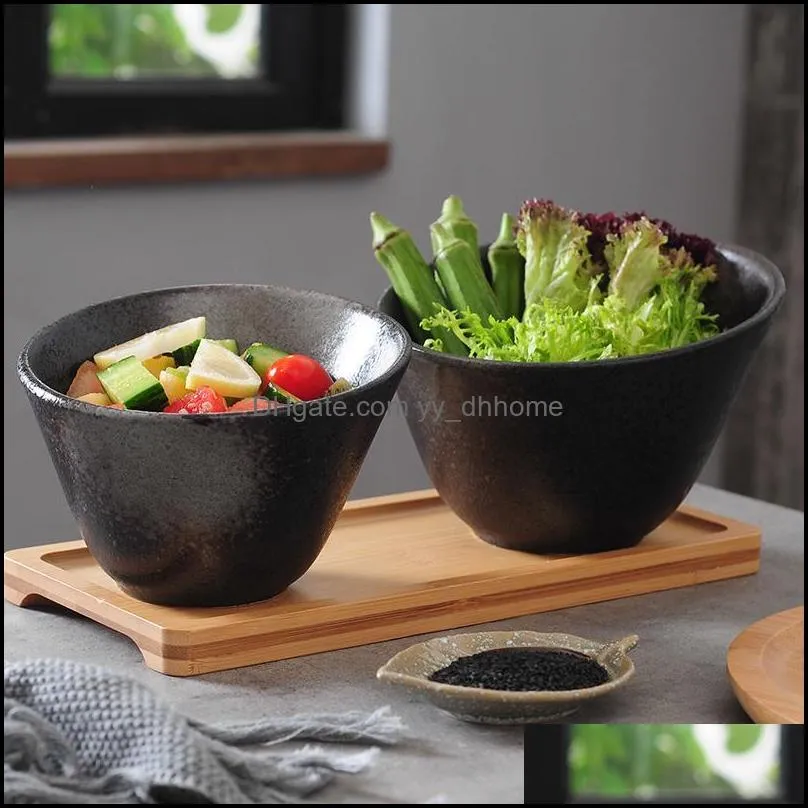 Миски Керамическая креативная чаша салат из салата из фарфорового супового соуса фруктовые экологически