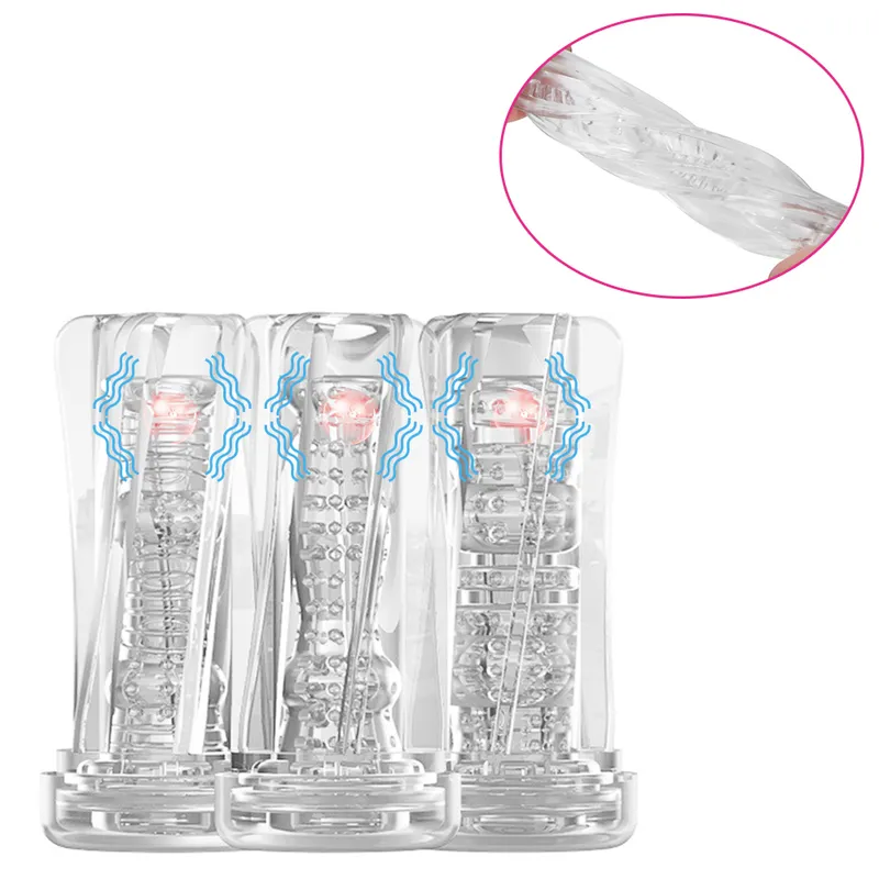Masturbatoren 3 in 1 Pumpe 3D Real Pussy Vibratoren für Männer Exerc 220823_voghion.com