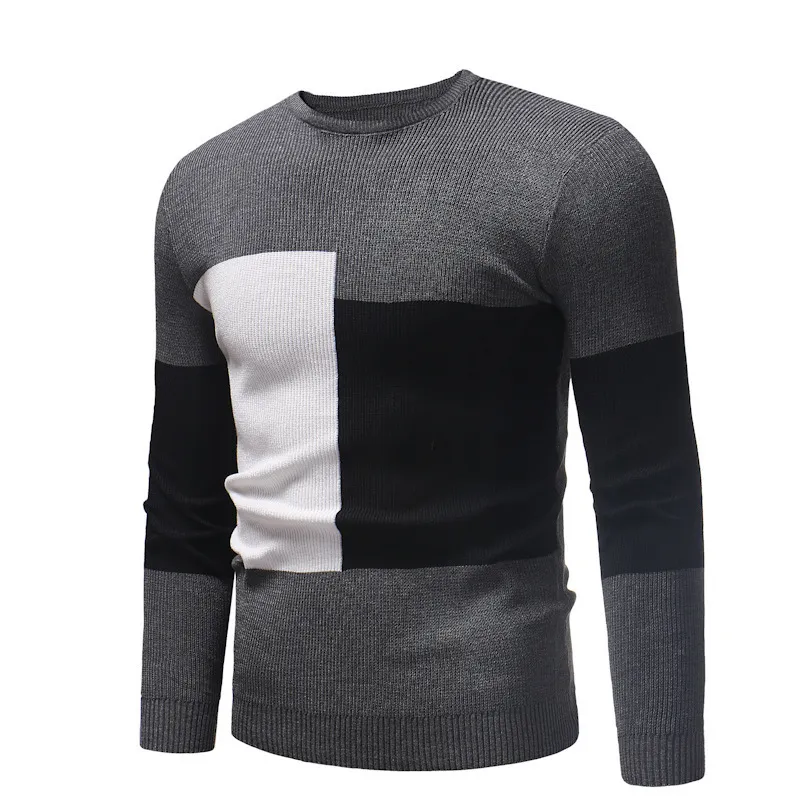 Automne et hiver mode confortable hommes col rond pull coton mince hommes pull chandails décontracté pull tricoté 220822