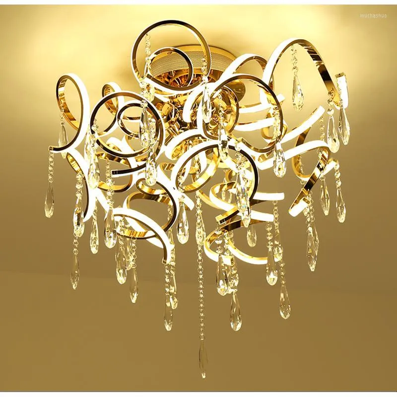 천장 조명 창조적 인 Art K9 Crystal Light 현대 다중 머리 LED 조명 조명 거실 침실 식당