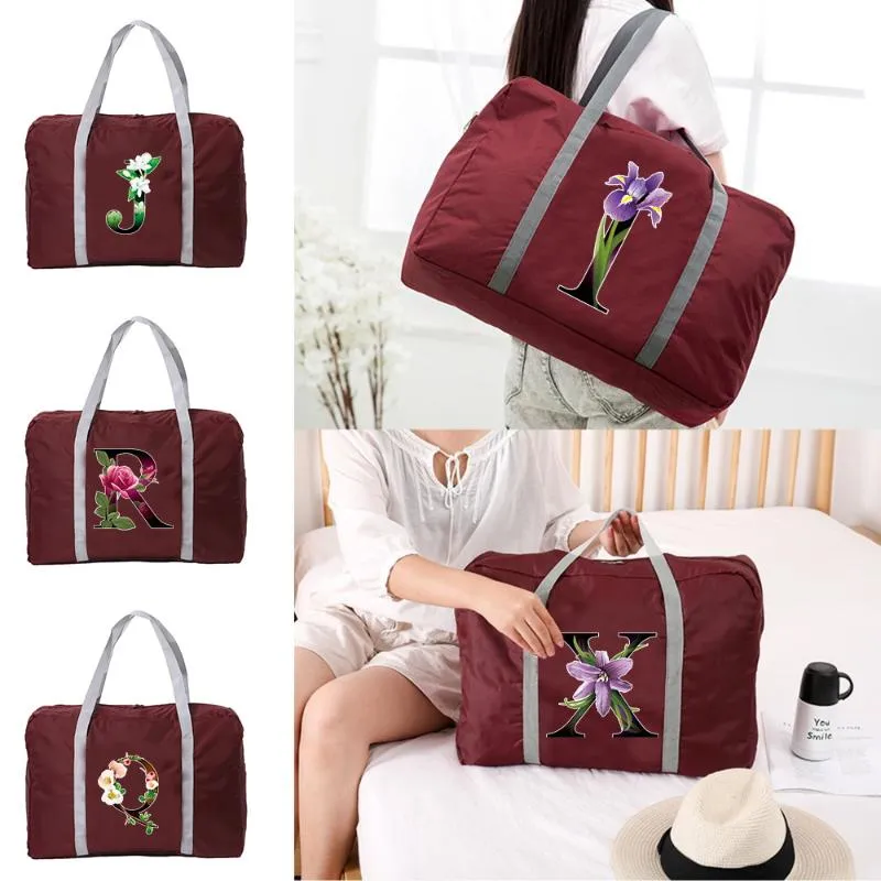 Duffel Bags Flower Color Series Print Travel Bag Unisex Foldable Handbags Organizers Large Capacity Portable Luggage AccessoriesDuffel