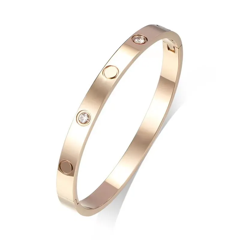 love Armband Dames Rose Goud Zilver Lady Bangle Titanium Staal Schroef Schroevendraaier Diamant