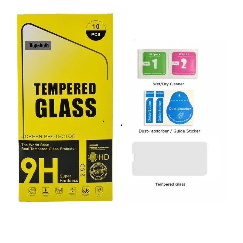 9H 2.5D Gehard Glas Screen Protector Volledige Cover Film Voor iPhone 15 14 13 12 mini 11 pro X XS MAX XR 8 7 Plus Samsung S22 A52 A72 A32 A13 A33 A53 A73 Huawei Xiaomi