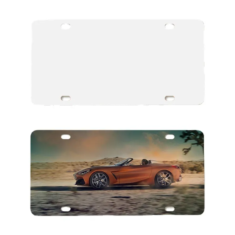 Sublimation License Plate Blanks Heat Thermal Transfer Sheet DIY Picture Blank Plates Metal Aluminum Car Front Tags for Custom Design Work