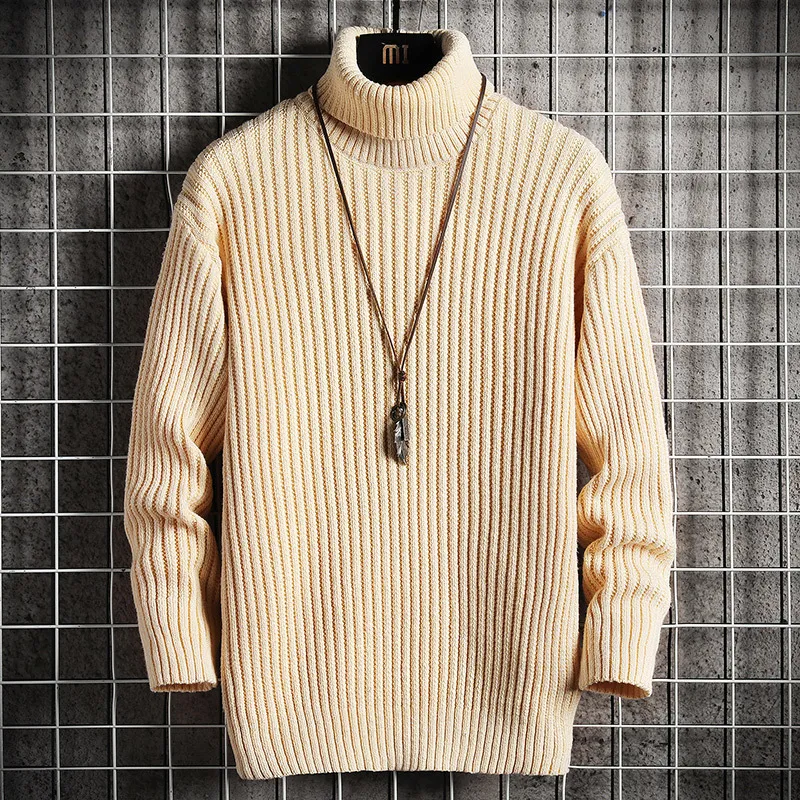 Myer Mens Large Sizes Turtleneck Pullover Sweater Solid Knitted Trendy Simple Leisure Chic Soft Warm All Match Handsome M3XL 220822 From Dou003 40.19 DHgate.Com