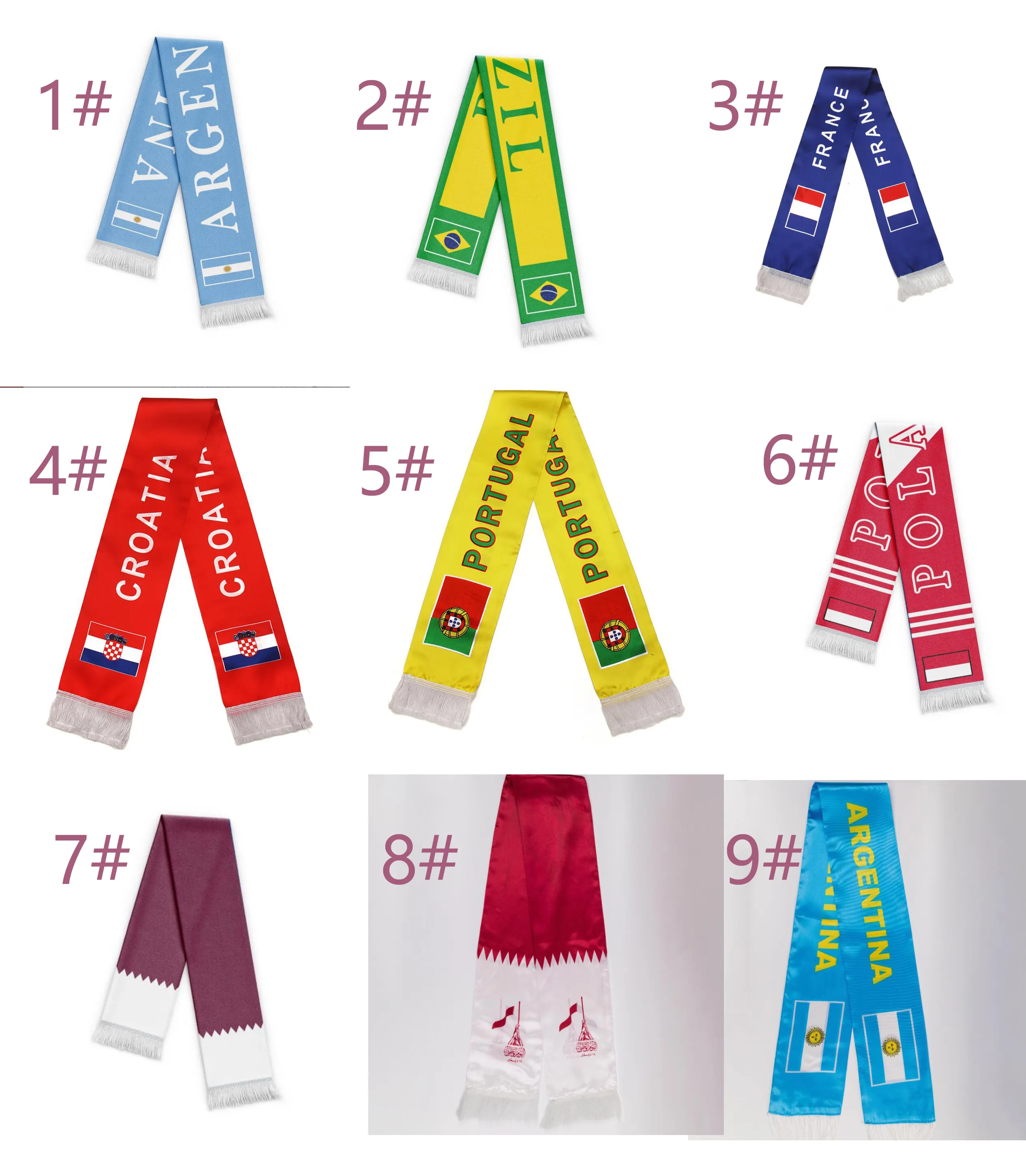 50 PZ UOMO DONNA Tarr Coppa del Mondo Sciarpa 15X135 Coppa del Mondo fan gear stampato nappa tinto mano sciarpe Colore. Sciarpa da calcio