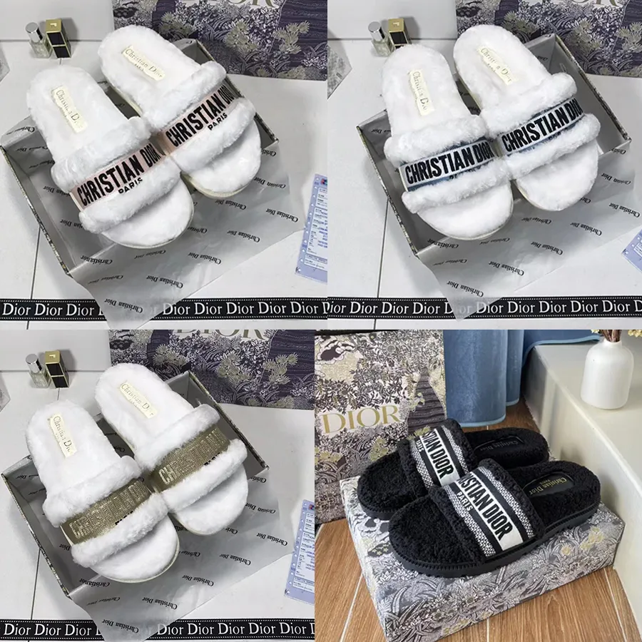 Brand Slippers Dupe AAAAA Wool Slipper Boots Women Fur Slides Brand
