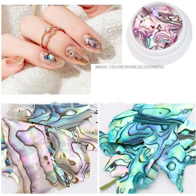 Nail Art Decorations Nails Abalone Shell Slice 3D Texture Natural Sea Stone Rhinestone voor decoratie Diy Accessoire Accessorynail
