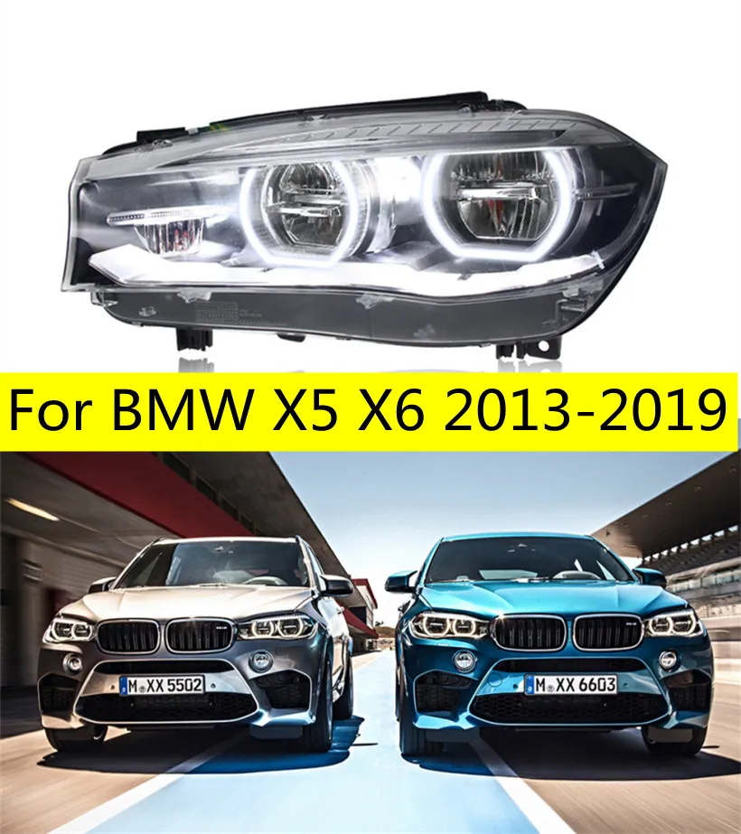 BMW X5 F15 LED 헤드 라이트 2013-19 X6 F16 DRL 턴 신호 하이 빔 전면 조명 엔젤 아이 렌스 용 1 PCS 헤드 램프