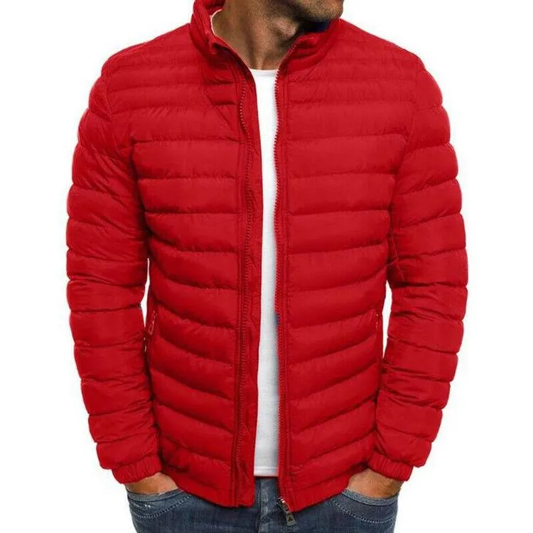 Mens Jackets Winter Man Warm Jacket Packable Light Down Puffer Bubble Ski Coat Quilted Padded Outwear Lightweight Water-resistant Jack